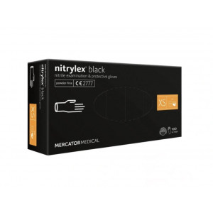 Rukavice - nepudrové - nitril - XS - 100 ks čierne