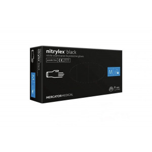 Rukavice - nepudrové - nitril - M - 100 ks čierne