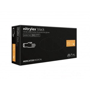 Rukavice - nepudrové - nitril - XS - 100 ks čierne