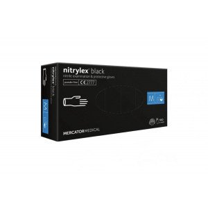 Rukavice - nepudrové - nitril - M - 100 ks čierne