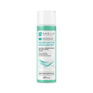 SHELLY Peeling-scrub na ruky a nohy s aloe vera, extraktom z mäty a agá-kyselinami, 200 ml